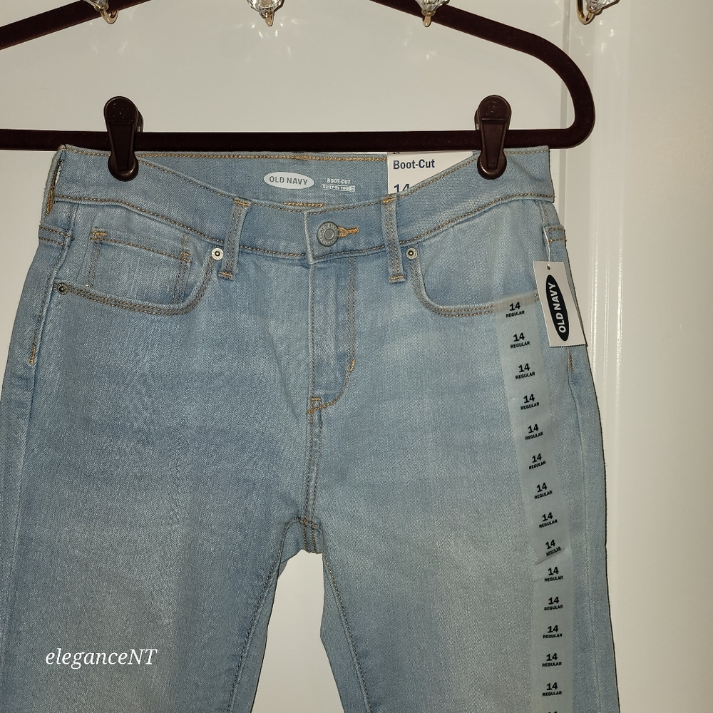 Old Navy Light Blue Girl's Bootcut Jeans Sz: 14 NWT - Picture 3 of 7
